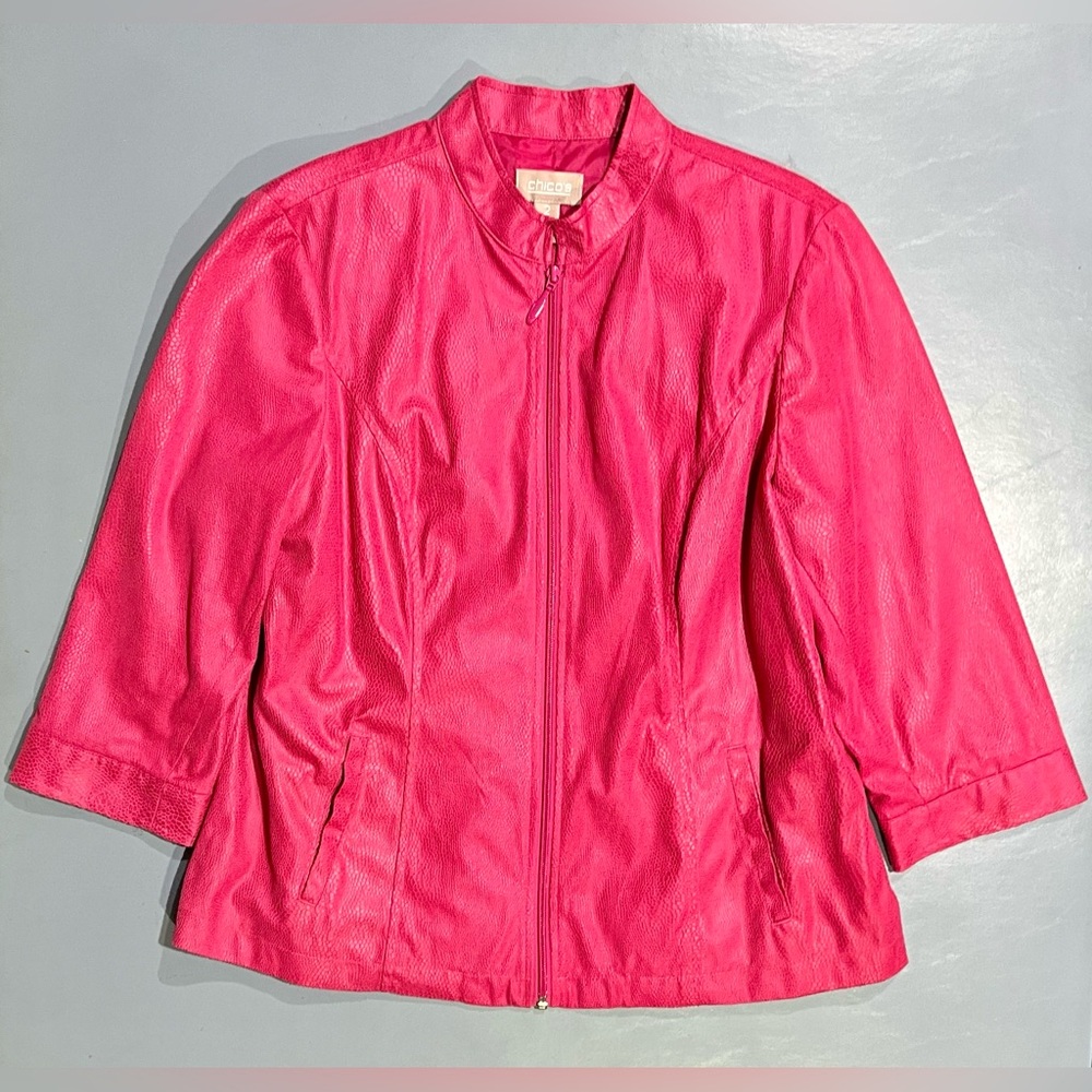 Chico's Pink Lightweight Relaxed Fit Jacket